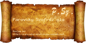 Parovsky Szofrónia névjegykártya